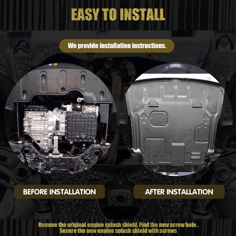 Engine Splash Shield Fit for Kia Sedona 2015-2021 Engine Case Guard Under Cover Compatible with Sedona 2016-2019 Front Engine Guard Mud Flaps