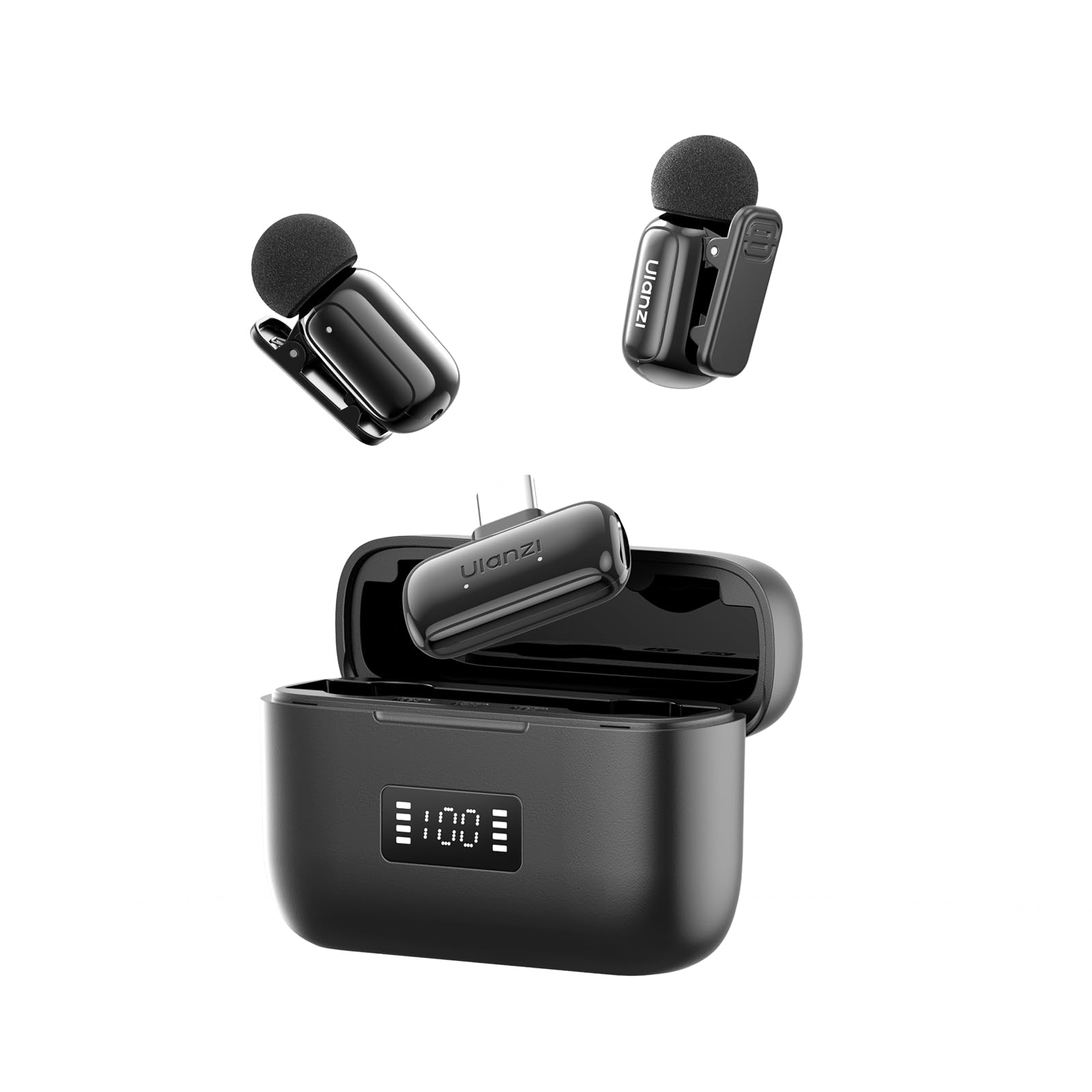 ULANZI A200 Micro Cravate sans Fil, Mini Micro pour iPhone 17/16/15 Android, Réduction Intelligente du Bruit, 30H Utilisation, Portée de 100 m, Microphone Lavalier pour Streaming, Vlogging, Youtube