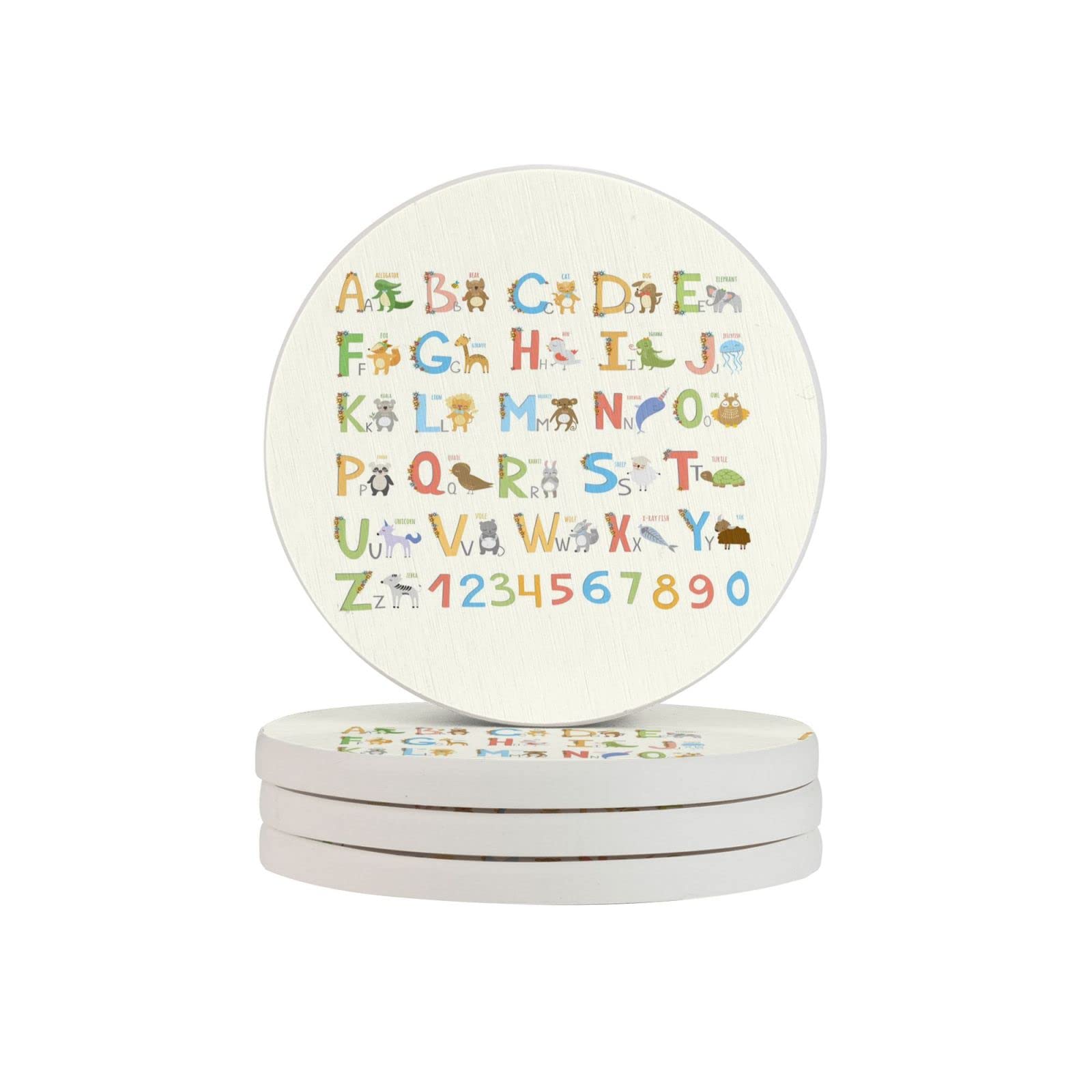 ABC Learning Four Pieces Coaster Heat-Resistant Reusable Saucers for Drinks Wine Glasses Plants Cups Mugs
