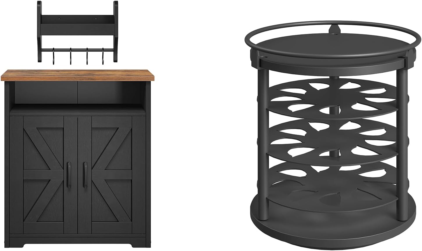 Coffee Bar Cabinet, Kitchen Island with Storage, Coffee Pod Holder, KF22BR-KH03BB