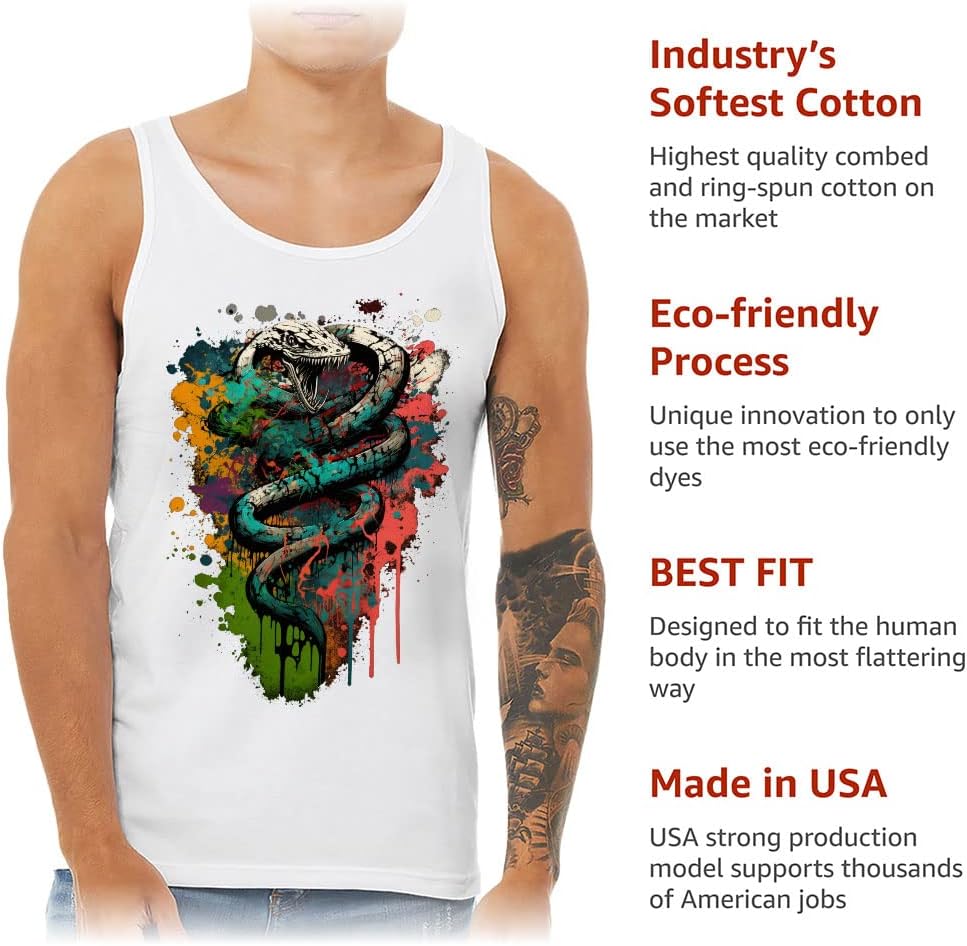 Paint Tank - Snake Workout Tank - Art Jersey Tank