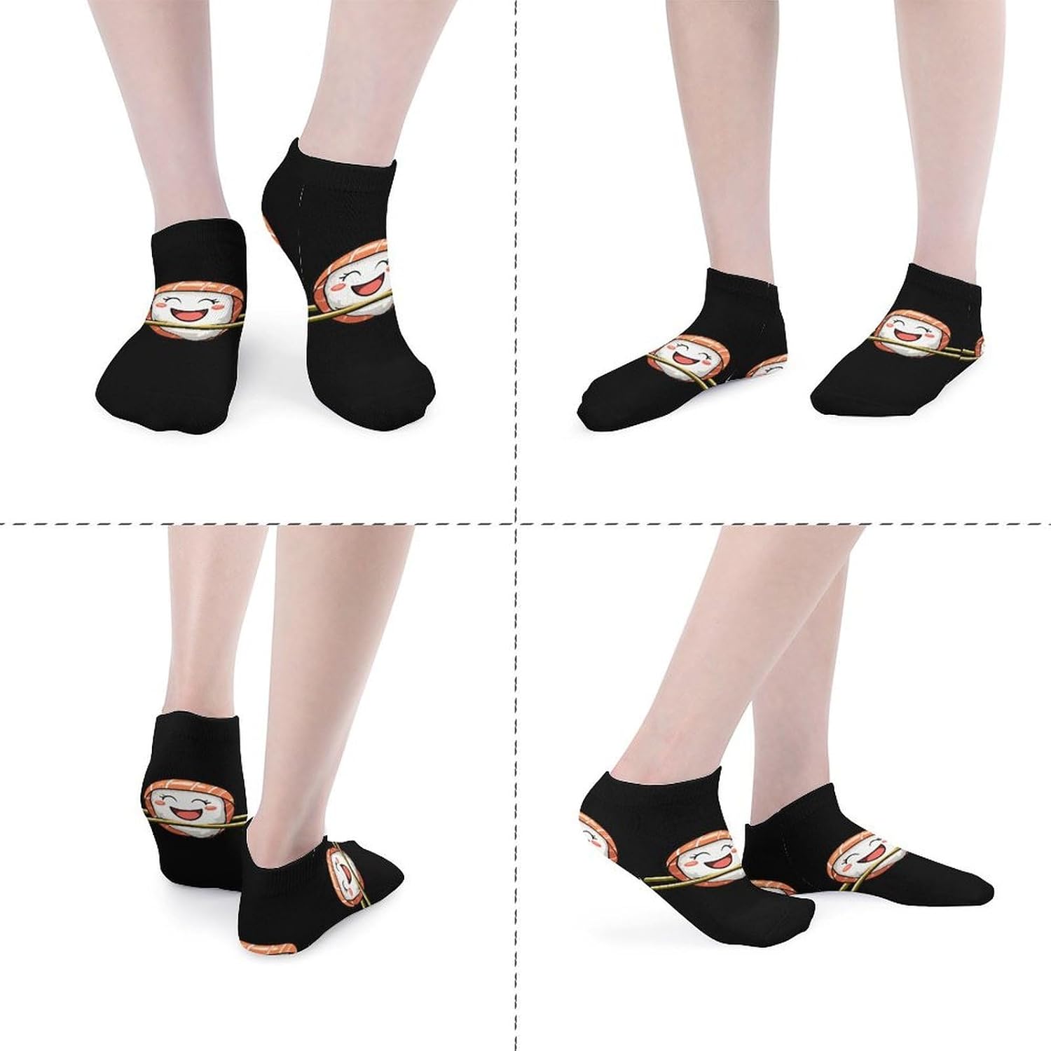 Sushis Sticks Sake Maki 5 Pairs Ankle Socks for Men Women No Show Low Cut Athletic Short Socks