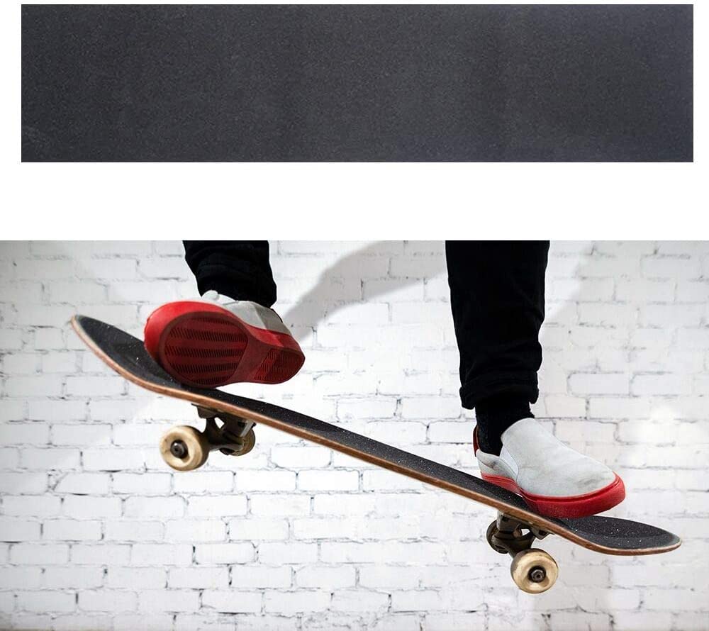 COSOOS Skateboard Grip Tape Sheet 44x10.6 inch, sans Bulle, étanche, Bande de préhension pour Scooter Papier abrasif pour Rollerboard, Escaliers, Pédale, Pistolet, Fauteuil Roulant(110x27cm)