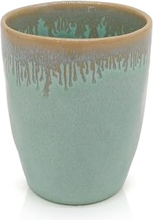 Mea-Living STONEWARE Mug of Turquoise, Handmade Pottery, 280ml, Beautiful Handmade Porcelain