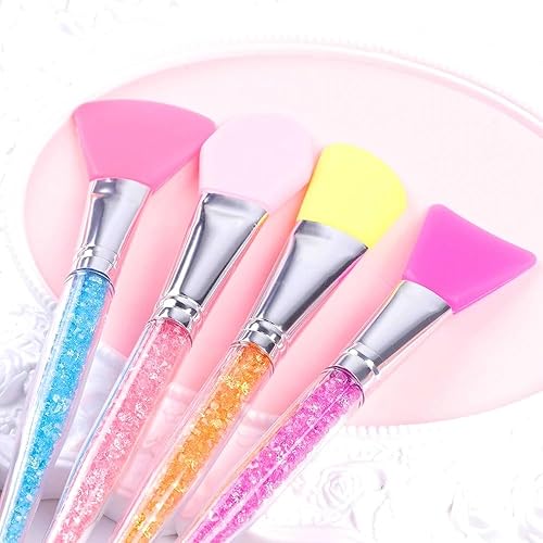 SILICONE FACE MASK BRUSH, 4 PCS SET,FLEXIBLE FACIAL MUD MASK APPLICATOR BRUSH,SOFT FACE MASK APPLICATOR FOR MUD,CLAY,CHARCOAL MASK