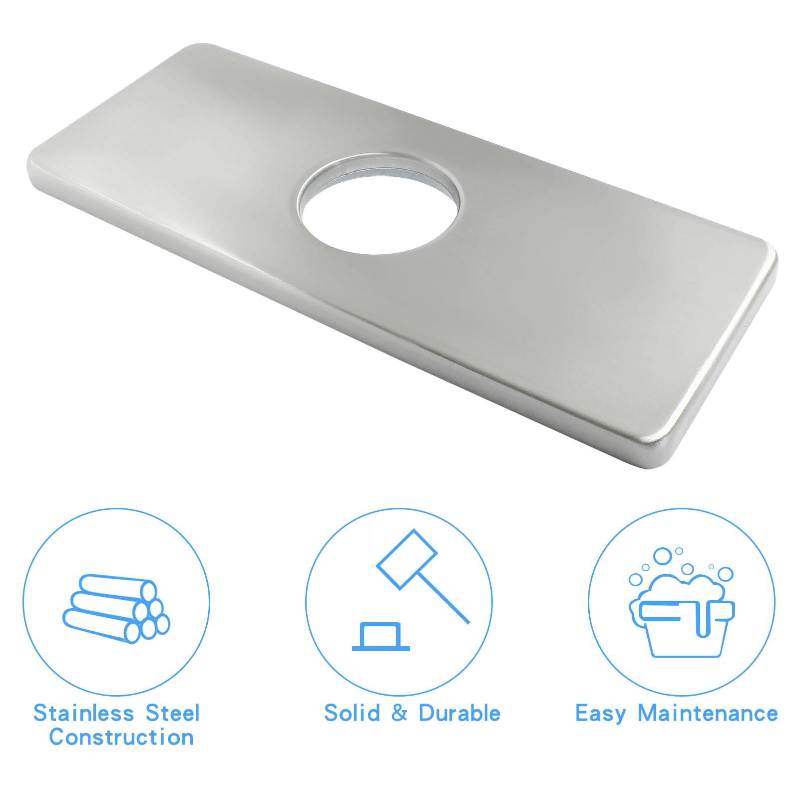 ATPCOLTD 10 Inch Hole Cover Deck Plate Escutcheon, Stainless Steel Sink - View #9