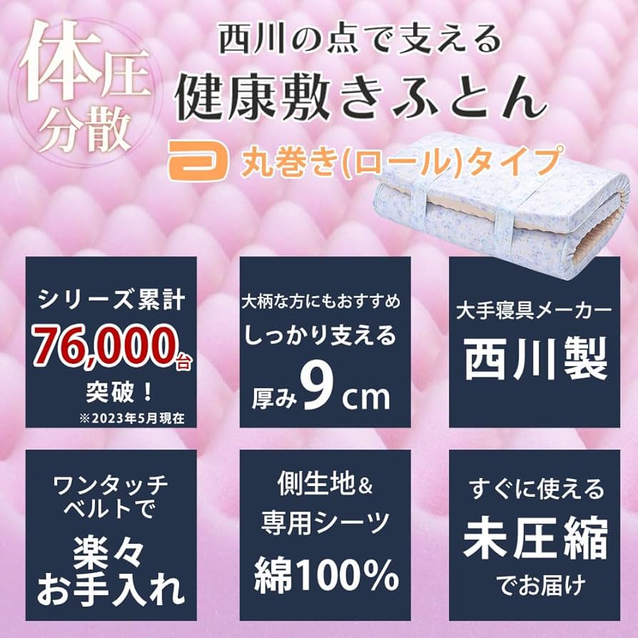 Amazon|西川 マットレス シングル 高反発 【しっかり支える厚み9cm