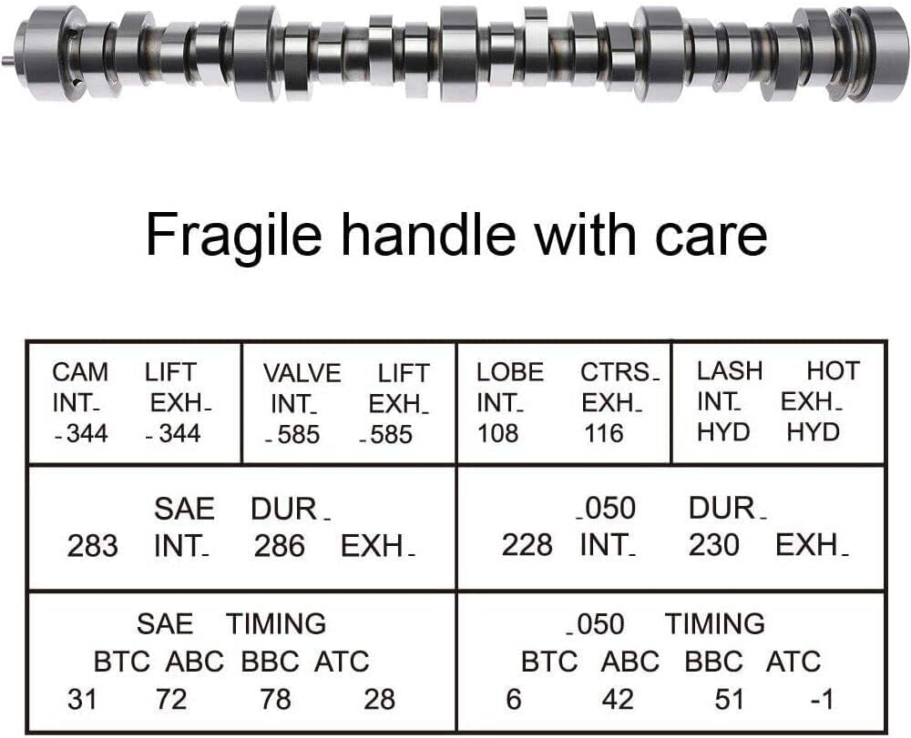 5.3L Camshaft Lifters Replacement Kit | E1840P Stage 2 Sloppy Camshaft | LS7 Roller Lifters | Guides | Gaskets | Head Bolts | Compatible With GM Chevrolet 5.3L 5.3 LS | Aggressive Profile | Lopey Idle