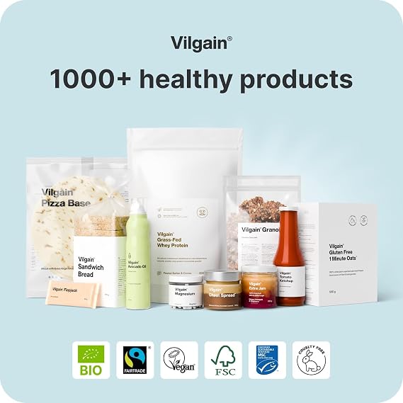 Vilgain Magnesium, Magnesium Bisglycinate for Proper Body Function, Optimally Used, Vegan and No Unwanted Additives, 90 Capsules
