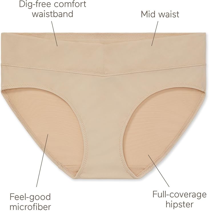Warner's womens Blissful Benefits No Muffin Top 3 Pack Hipster Panties