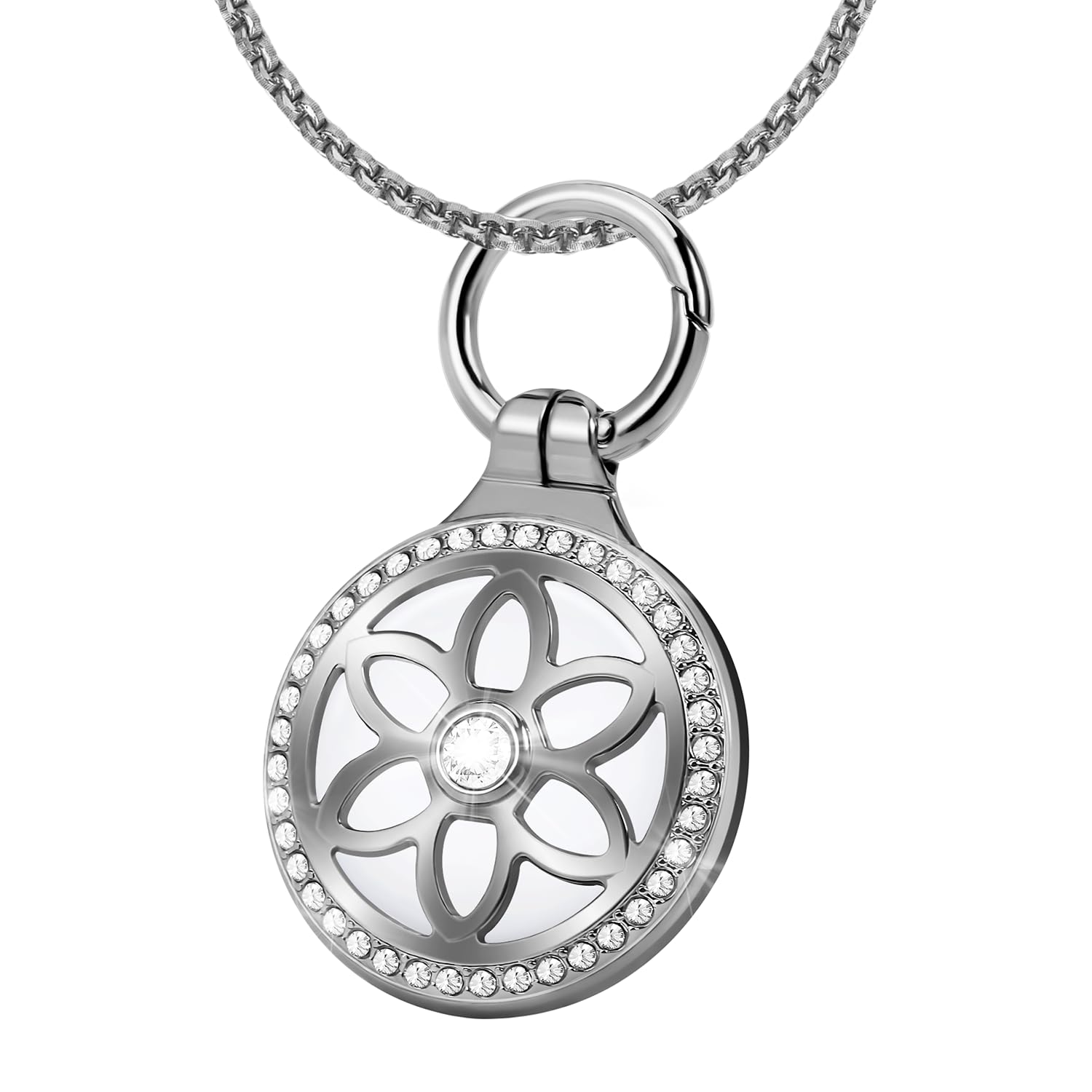 ONEONTA Collier Airtag pour enfants, bijoux en métal, collier Airtag pour adultes, collier Apple Airtag pour enfants, garçons, femmes, collier en alliage réglable de 75 cm avec support Airtag,