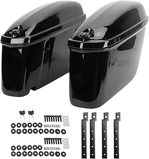 Generic Motorcycle Saddlebags, 22L Capacity Side Panniers Universal Motorcycle Hard Saddle Bags, Trunk Luggage Storage Box...