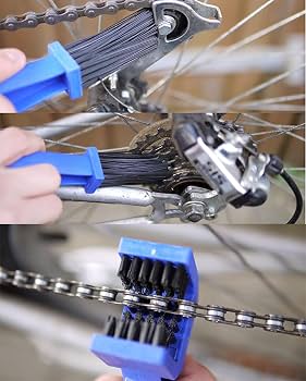 Nettoyeur Chaîne Moto VTT Roysmart - Lot De 2 Brosses Double Face | Pour Chaîne, Pignons Et Transmission | Bleu