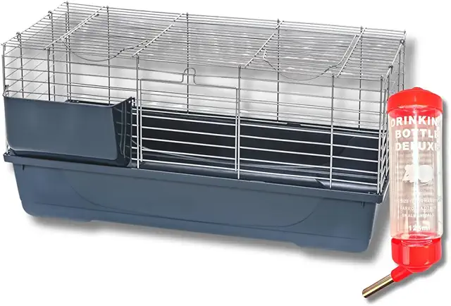 Gabbia Coniglio Grandi Dimensioni con Doppia Sicurezza e Beverino Incluso