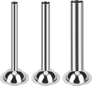 YiliYa 3 Pièces Tube de Saucisse, Entonnoir Saucisse en Acier Inoxydable 12/19/32 mm pour Hachoir à Saucisse Manuel Tubes Poussoir à Saucisse Outils de Remplissage pour Hachoir à Viande Taille 5