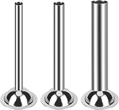 Pack of 3 Stainless Steel Pipes Sausage Filler, Meat Grinder Attachment Sausage Buffer Filling Tubes Funnel Nozzles Replacement Parts Filling Tubes with Funnel Attachment for #5 Meat Grinder (Diameter