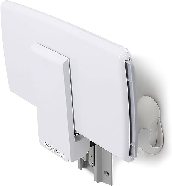 حامل لوحة مفاتيح Ergotron Neo-Flex على الحائط، صينية لوحة مفاتيح قابلة للتعديل باللون الأبيض