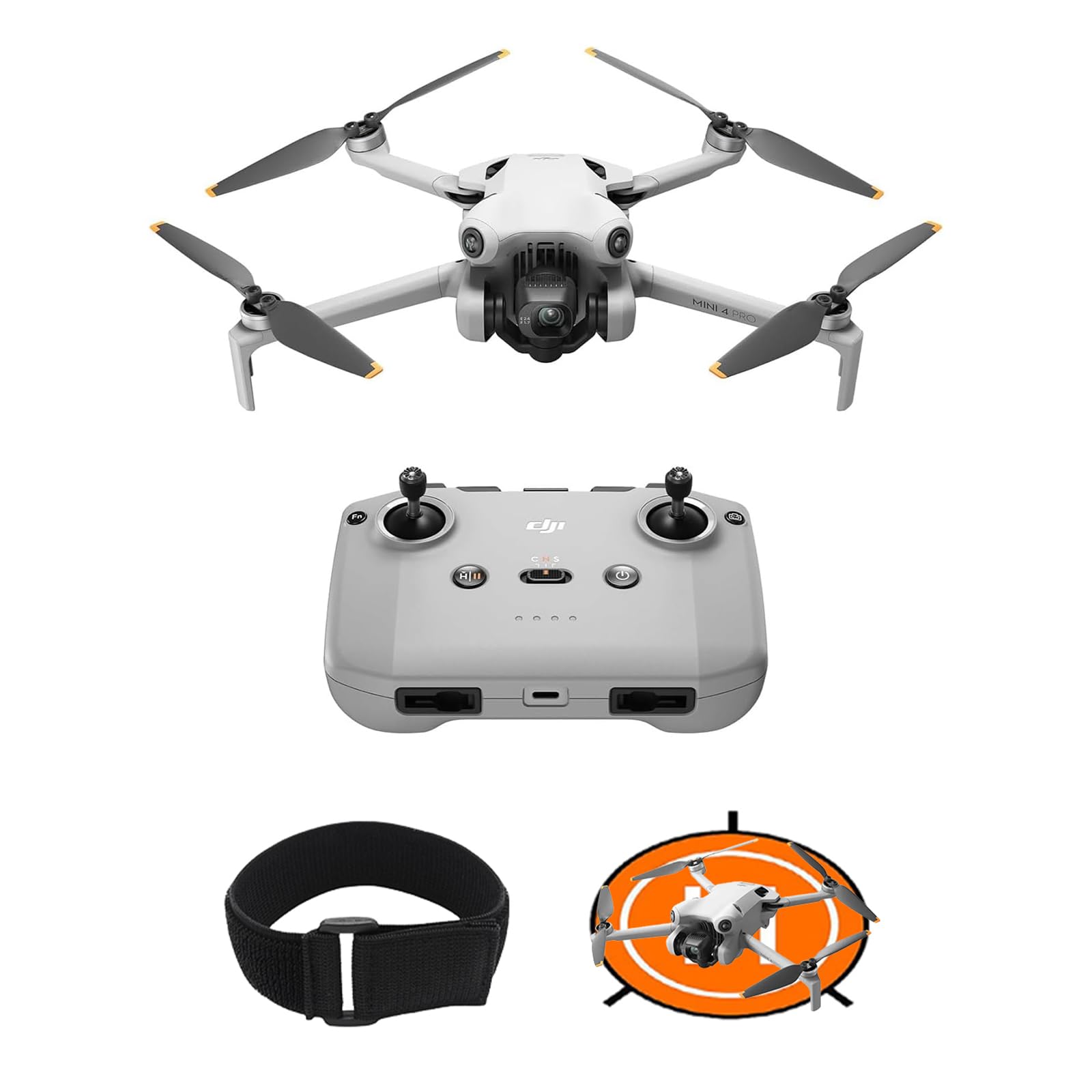 DJI Mini 4 Pro (DJI RC-N2), Foldable Mini Drone with 4K HDR Video Camera for Adults, Less than 249g, 34min Flight Time, Max Video Transmission Distance 20km, C0, Grey