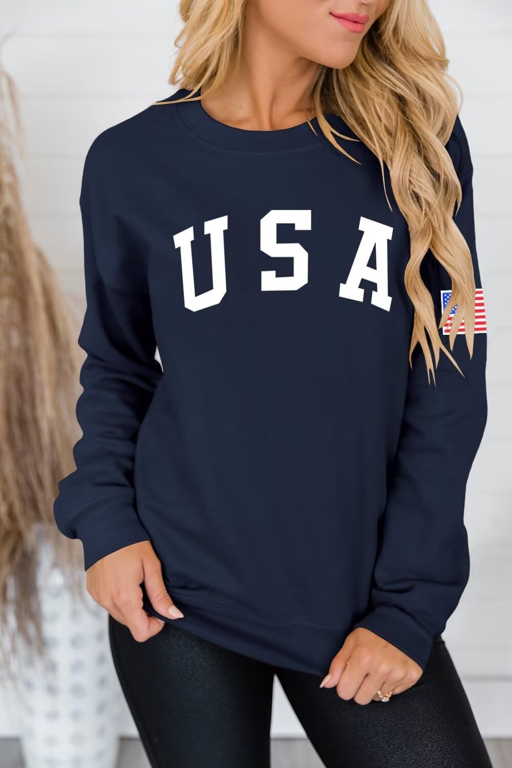 Dressmine Womens Casual Long Sleeve Graphic Tee Shirts Crew Neck Sweatshirts Pullover Tops for Women