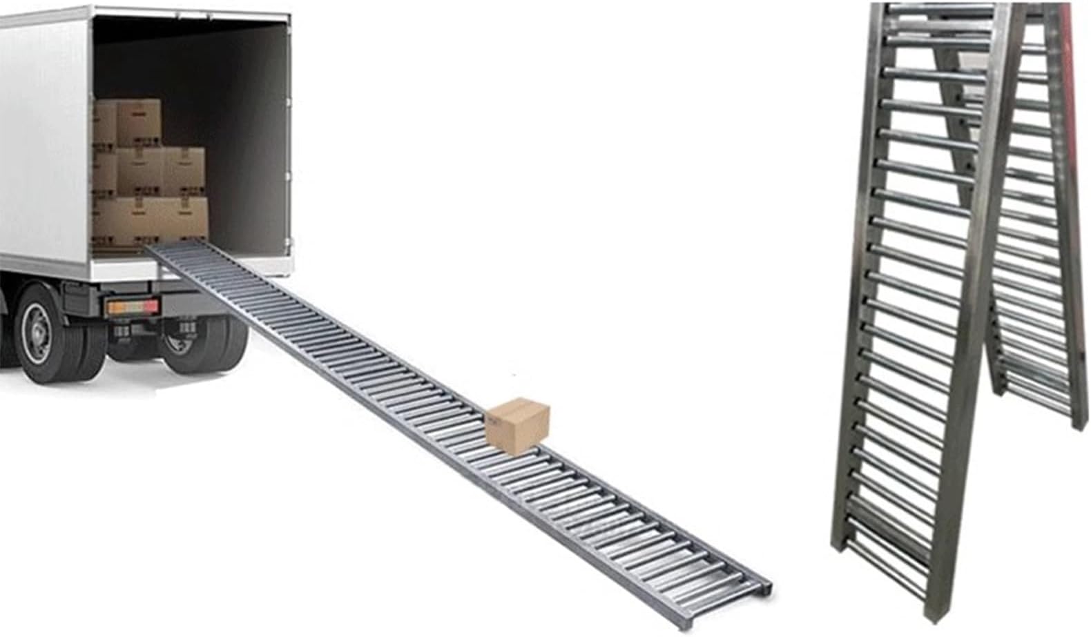 Galvanized Steel Rollers, Splicable Unloading Pulley, Unpowered Roller Conveyor Slides, Foldable Galvanised Tubes Adjustable Flow Rack Unloading System for War,A-40X200CM