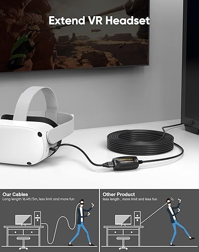 Miniatura 2 de CableCreation Cable de extensión USB 3.0 activo de 16.4 pies, extensor USB 3.0 macho a hembra con amplificador de señal compatible con Oculus Quest