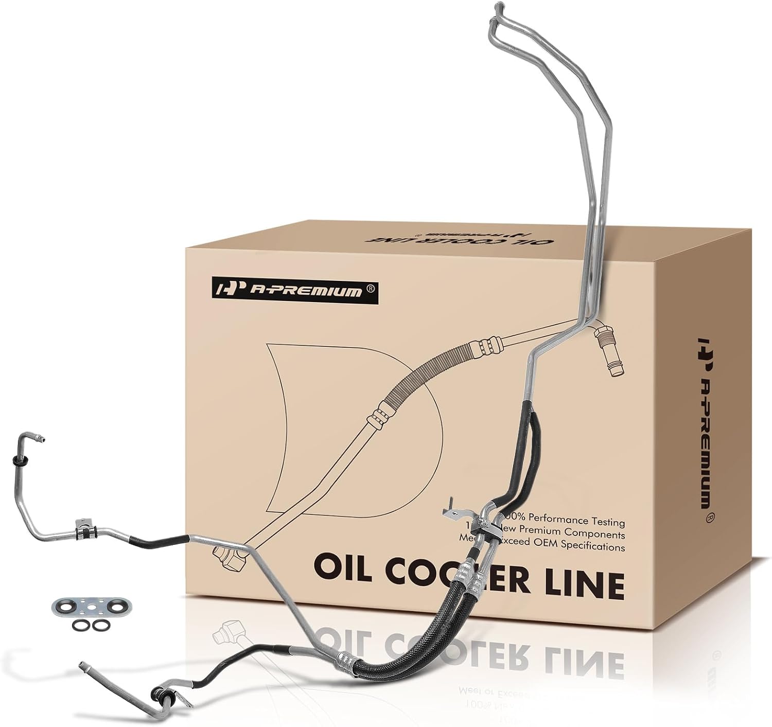 A-Premium Inlet & Outlet Automatic Transmission Oil Cooler Line Hose Assembly Compatible with Chevrolet Silverado 1500 2019-2021, Silverado 1500 LTD 2022 & GMC Sierra 1500, Sierra 1500 Limited