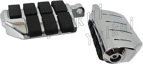 Miniatura 3 de Cromado o negro motocicleta Premium universal trasero pie clavija para pasajero con adaptadores de montaje macho para Honda VTX 1300 CRST