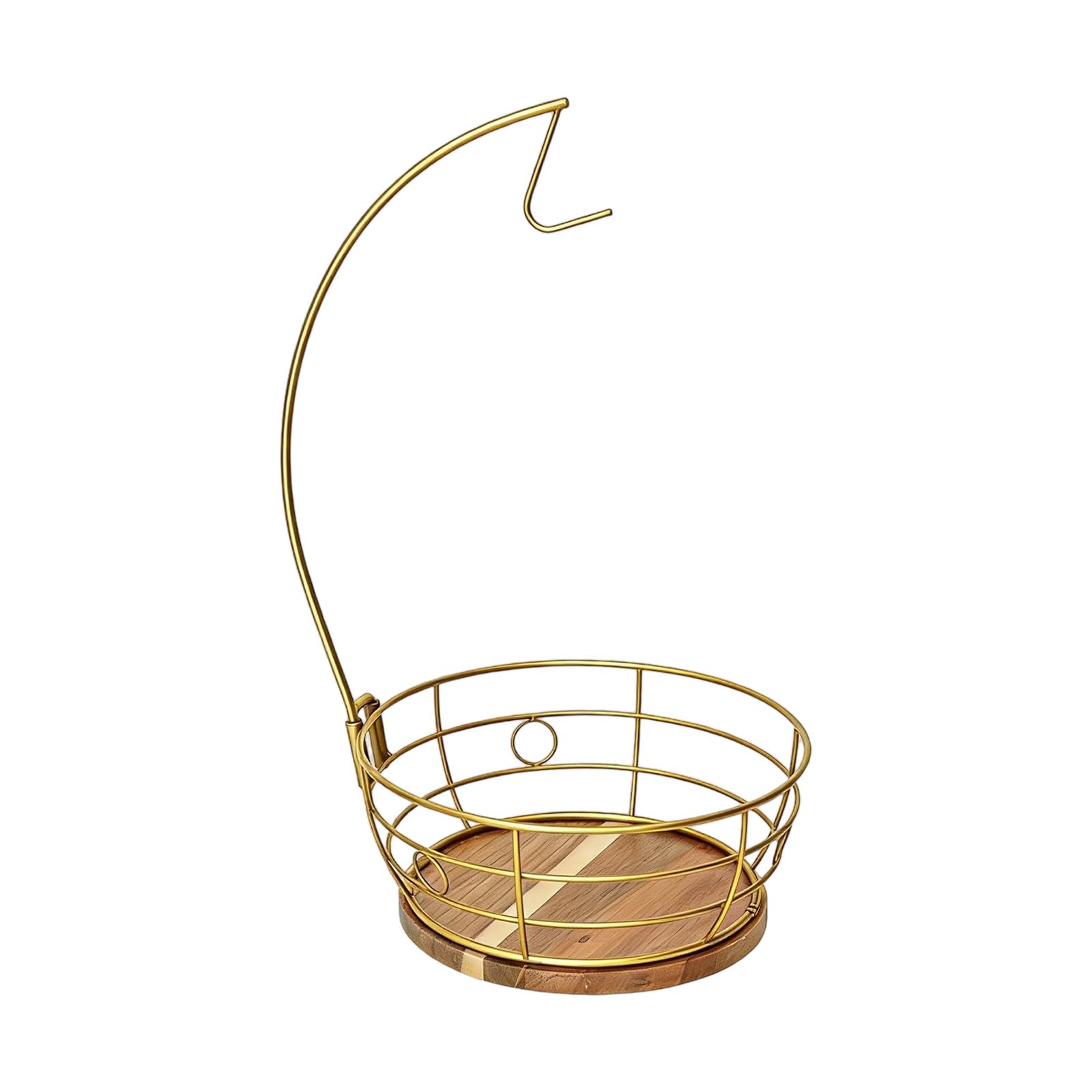 Kaeltsyn Modern Rotating Fruit Holder with Special Banana Hook Space Saving Iron Construction for Home Kitchens Use Multipurpose Fruit Rack