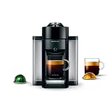 Nespresso Vertuo Coffee and Espresso Machine by De'Longhi, Piano Black | Piano black coffee machine that brews 4 cup sizes with Centrifusion extraction for barista grade coffee and espresso at home. Machine Only Black