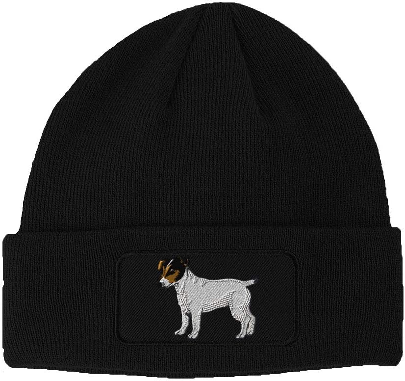 Patch Beanie Jack Russell Terrier Dog C Embroidery Winter Hats 1 Size