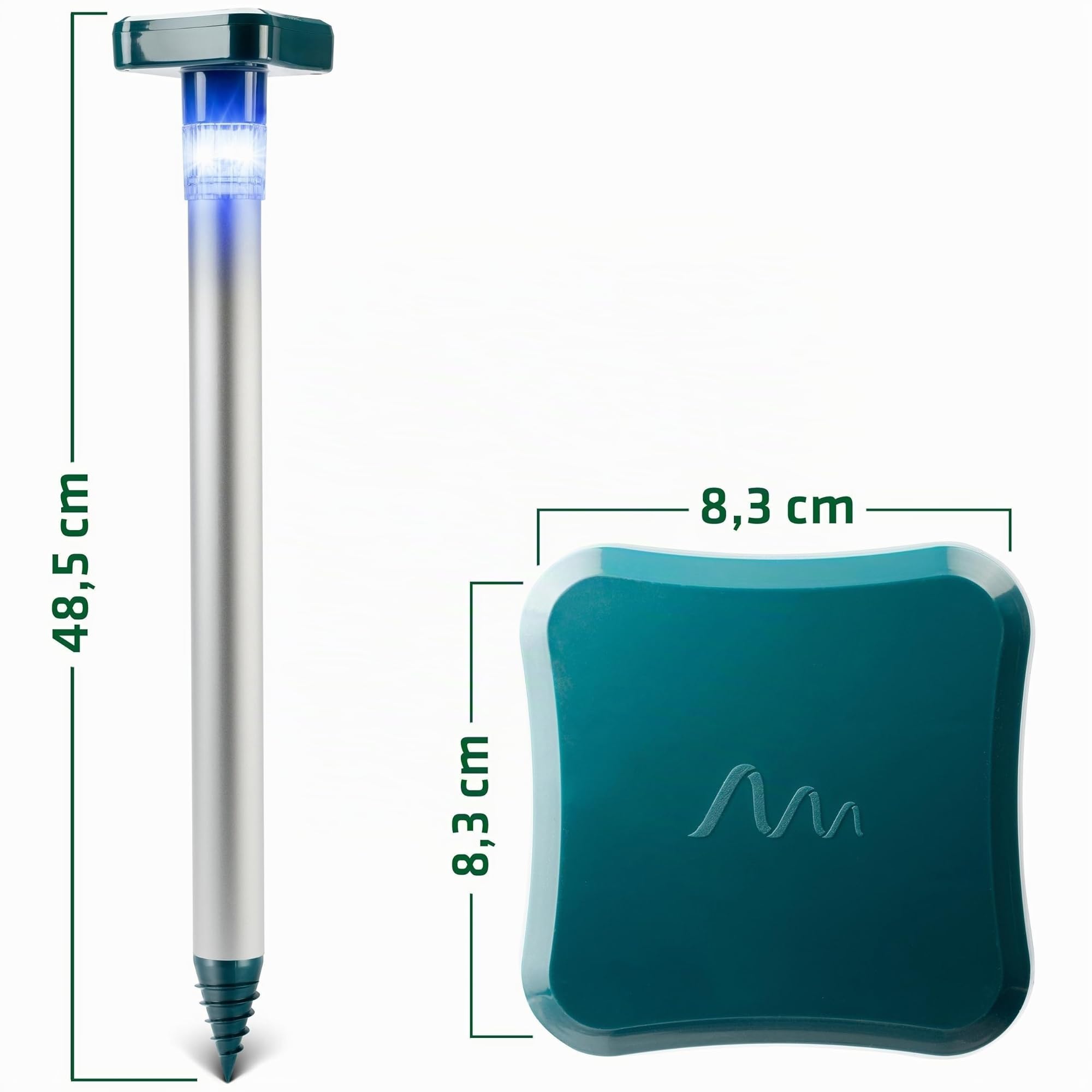 GARDIGO Répulsif Animaux Sauvages LED Bleue – Dissuasion Nocturne | Pour Sangliers, Chevreuils, Renards et Lapins – Activation Automatique – Étanche IP44 – Jardin, Cultures et Terrains