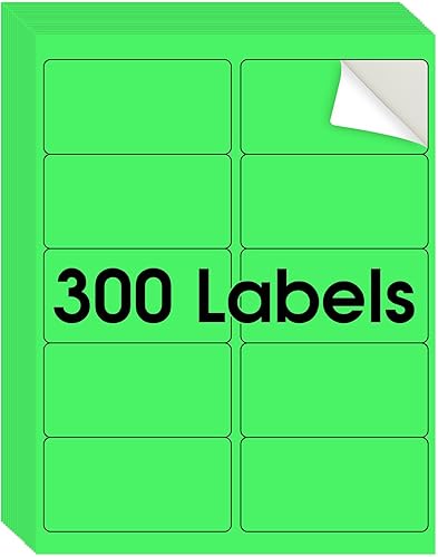 MaxGear Etiquetas de color verde neón de 8-12" x 11" - Etiquetas fluorescentes, para impresora de inyección de tinta o láser, para clasificación y
