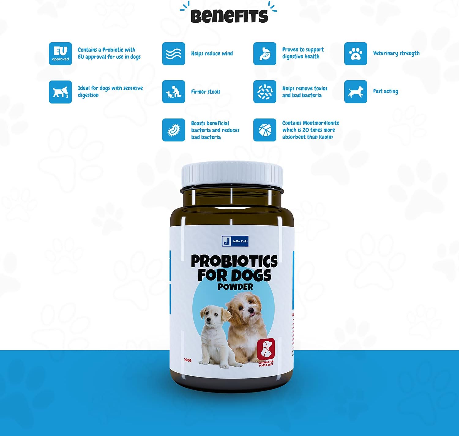 JBP Probiotics for Dogs Dog Probiotic for Dogs and Cats 100g