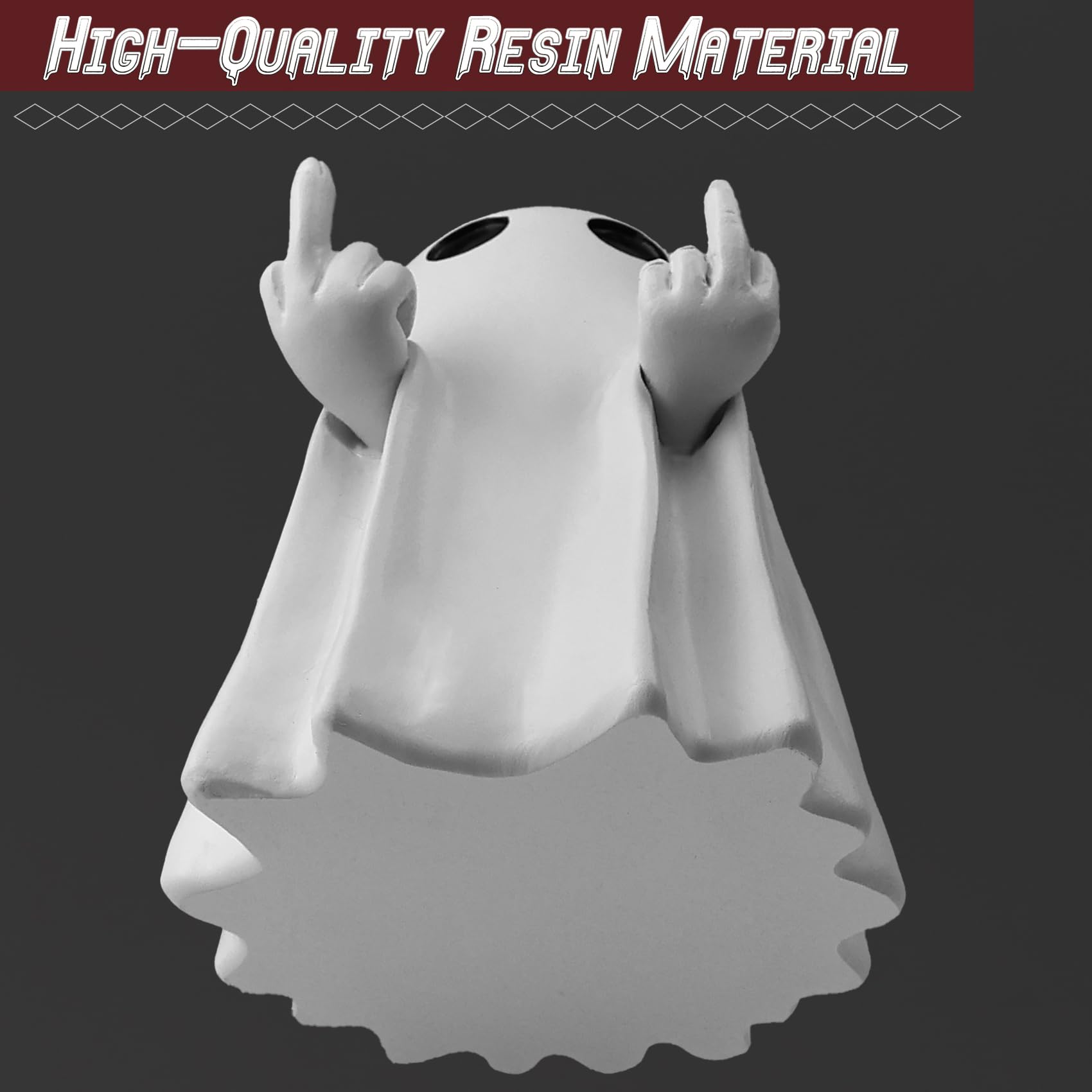 edenfaux Spooky Resin Mini Ghosts - Cute Middle Finger Ghosts