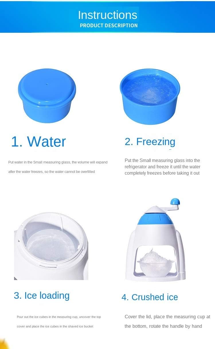Manual Household Ice Machine Snowflake Planer Crusher Slush Grinder