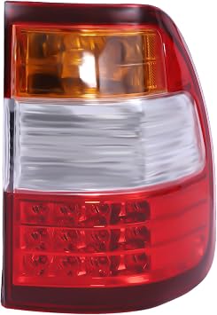 Right Rear Outer Tail Light Assembly Compatible with Toyota Land Cruiser 1998-2007 Brake Taillight Lamp Black Housing and Red Lens RH Side - Passenger Right Side Passenger Side