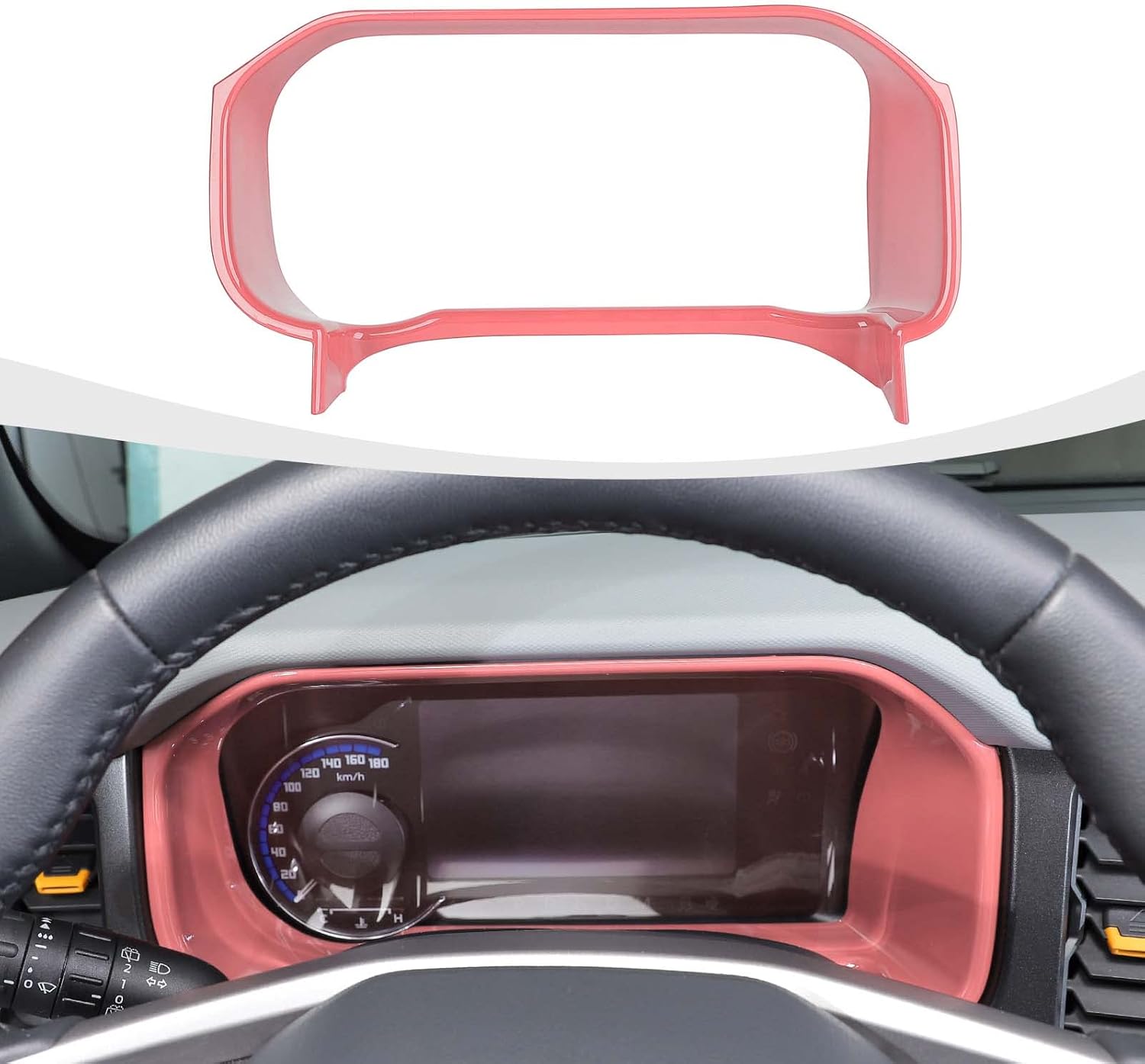 for Bronco Dashboard Panel Trim, Center Control Dash Board Cover Compatible with 2021-2024 Ford Bronco Interior Accessories, Pink (Not for 2025 Bronco, Not for Sport)