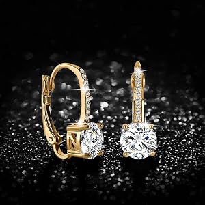 Amazon.com: Ladies 1 Carat Diamond Pendant Earrings 18K Gold ...