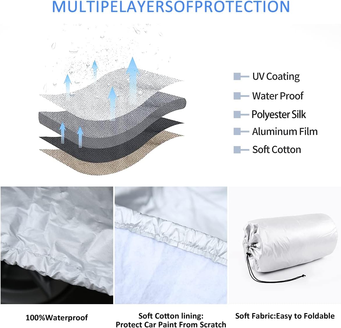 Car Cover Waterproof All Weather Indoor Outdoor Snow Rain Dust Hail Protection Full Auto Vehicle Snowproof Dustproof Scratch Resistant UV Protection for Subaru BRZ Toyota 86 2012-2022