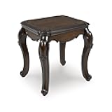 Signature Design by Ashley Maylee Classic End Table with Cabriole Legs, Dark Brown