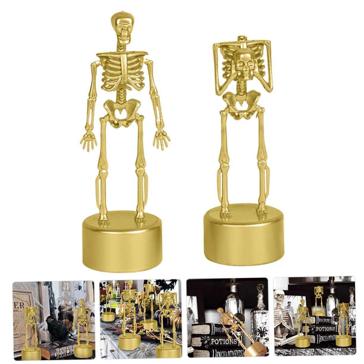 4 Piezas Trofeo De Soporte De Calavera Trofeos De Halloween Premios De Halloween Suministros para La Fiesta De Halloween Esqueletos Humanos El Plastico Accesorios Escritorio