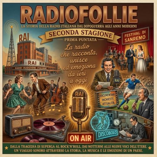 Puntata inaugurale della seconda stagione di Radiofollie che racconta la storia della radio italiana dal dopoguerra a oggi. - #Radiofollie - P34 - S2