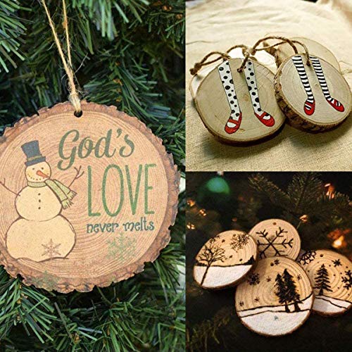 Maitaitai Natural Wood Slices, 7-8" Diameter (Large) 4/5" Thick Unfinished Circles With Tree Bark Log Discs For Wedding Centerpiece, Diy Woodland Projects, Placemat Or Decor, 4Pcs #TOP2