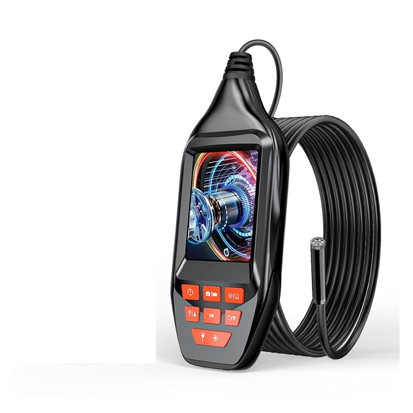 Kamera endoskopowa, Ręczny LCD Kamera Endoskopowa Cyfrowa kamera inspekcyjna 2,4 cali Video BorScope 72 0p HD. Z 6. LED 5. Sonda 5mm(2m,Gold)