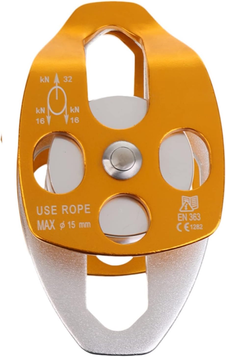 INLIMA Pulley Bearing Double Swing Pulley for Hauling System Rock Climbing Caving Rappelling Rescue Dragging Caving Rescue Sheaves (Color : Gold)