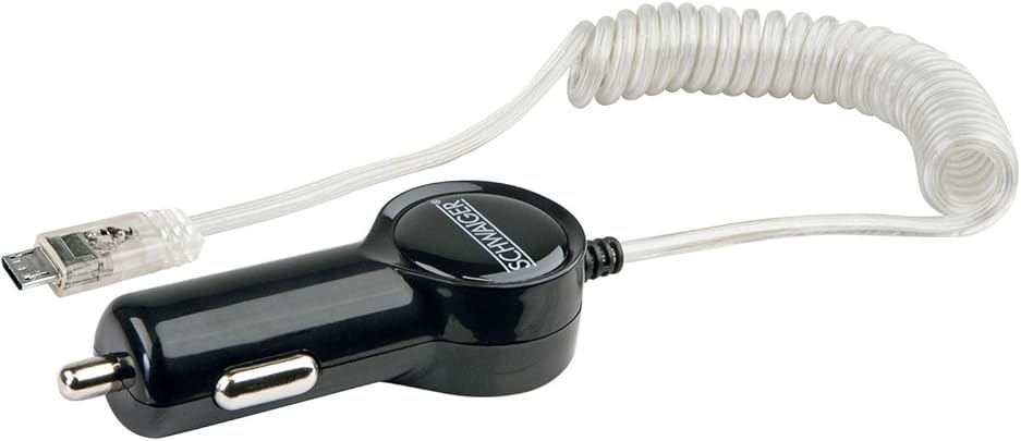 Schwaiger LKKM40R 533 nbsp presa accendisigari con cavo spirale Micro USB spina trasparente brillante Schwaiger LKKM40R 533 nbsp presa accendisigari con cavo spirale Micro USB spina trasparente brillante