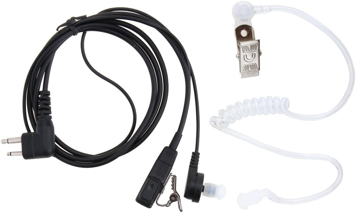 Black Security Guard 2 Pin Air Tube SIA Covert Security Earpiece Headset PTT for Motorola Radio PTT CP040 GP300