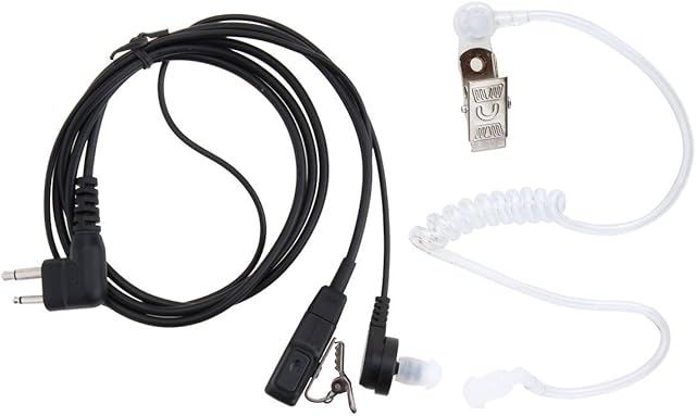 Qiuyan Black Security Guard 2 Pin Air Tube SIA Covert Security Earpiece Headset PTT for Motorola Radio PTT CP040 GP300