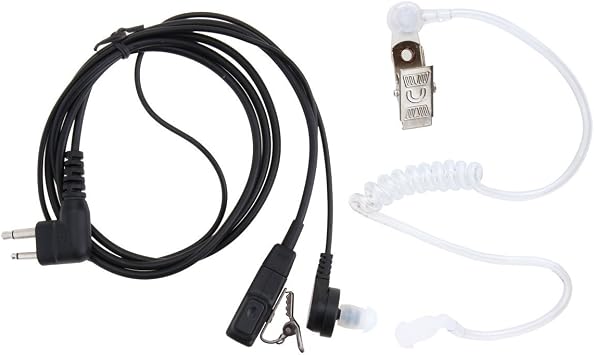 Black Security Guard 2 Pin Air Tube SIA Covert Security Earpiece Headset PTT for Motorola Radio PTT CP040 GP300