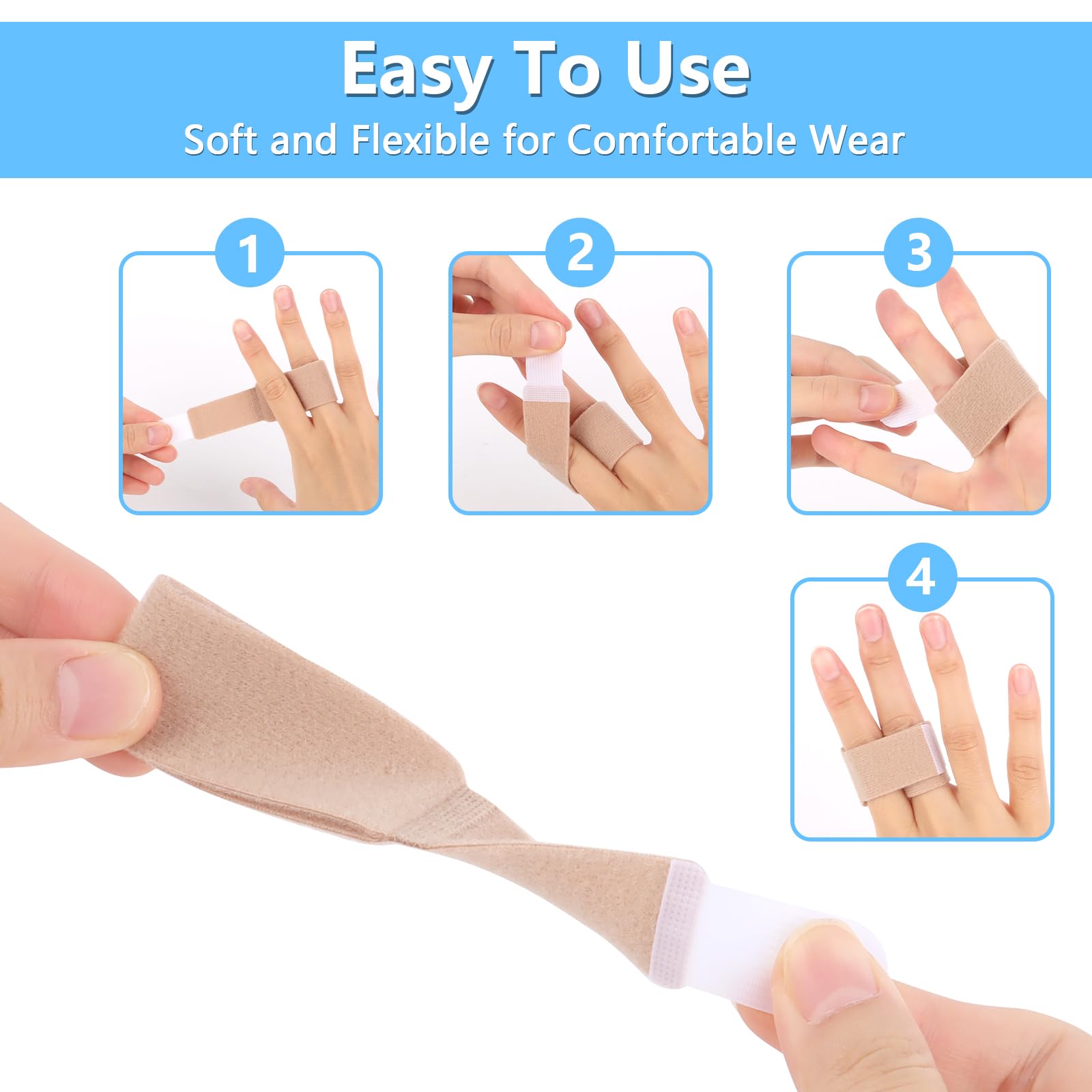 12 Piezas Corrector Dedo Martillo,Envolturas para los Dedos, Separador Dedos,Protectores Dedos Pie,Enderezadores Ferula de Dedo Pie Vendajes Acolchados,para Dedos Rotos y Dedos Torcidos